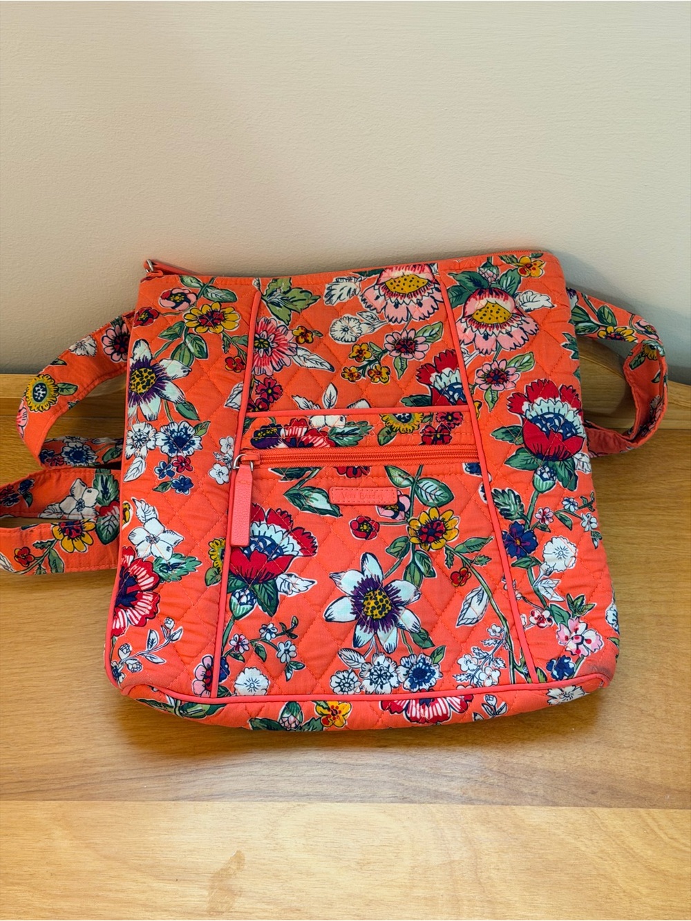 Vera Bradley Coral Floral Quilted Crossbody